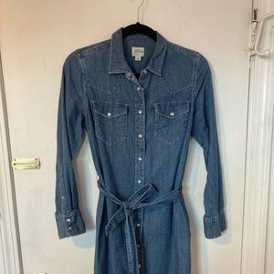 Jcrew Belted Denim Shirtdress Size 4